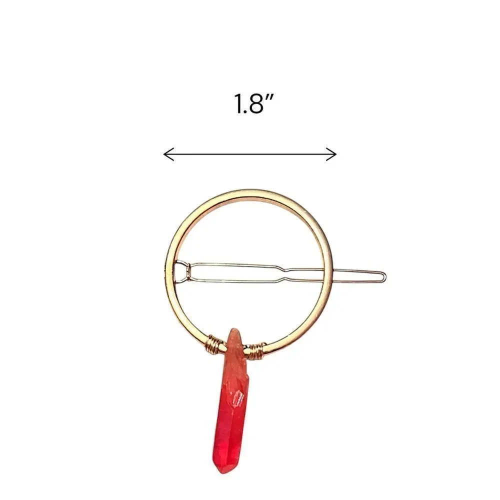 Handmade Genuine Orange Crystal Hairpin